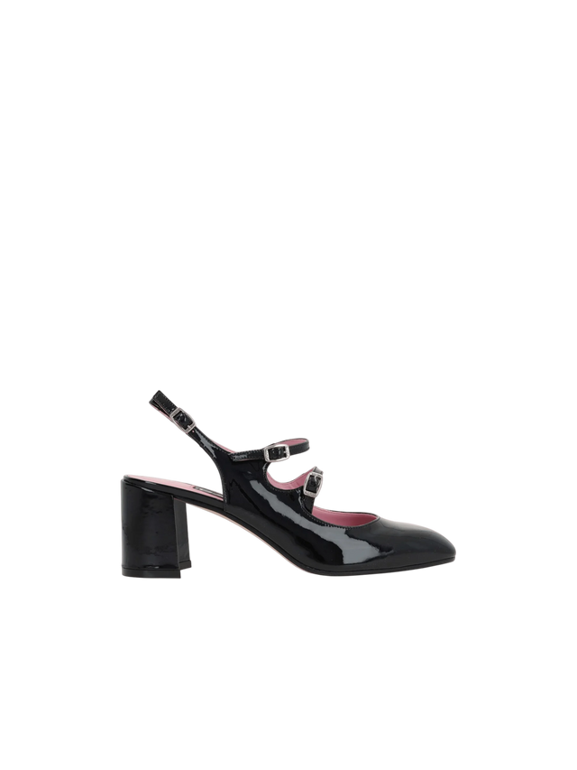 Banana Patent Leather Mary-Jane Slingbacks-CAREL-JOHN JULIA