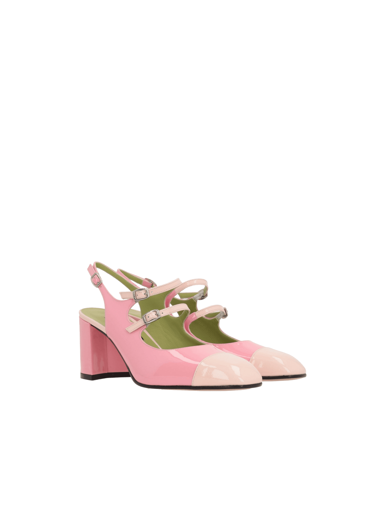 CAREL-Papaya Bicolor Patent Leather Mary-Jane Slingbacks-JOHN JULIA