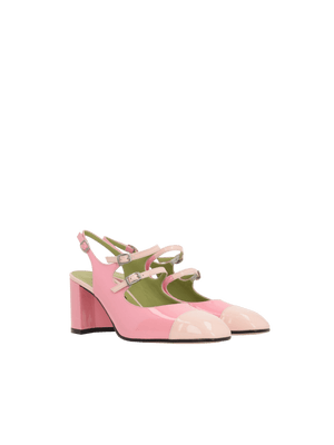 CAREL-Papaya Bicolor Patent Leather Mary-Jane Slingbacks-JOHN JULIA