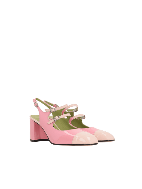 CAREL-Papaya Bicolor Patent Leather Mary-Jane Slingbacks-JOHN JULIA