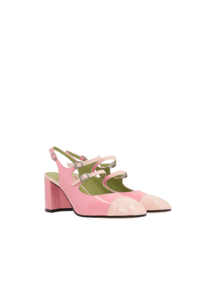 CAREL-Papaya Bicolor Patent Leather Mary-Jane Slingbacks-JOHN JULIA