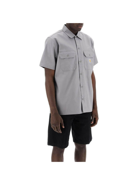 Grey Marengo Compact Cotton Twill Short Sleeved Shirt CARHARTT WIP JOHN JULIA.