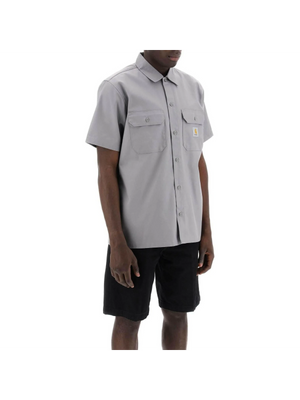 Grey Marengo Compact Cotton Twill Short Sleeved Shirt CARHARTT WIP JOHN JULIA.