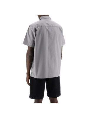 Grey Marengo Compact Cotton Twill Short Sleeved Shirt CARHARTT WIP JOHN JULIA.