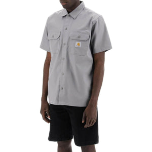 Grey Marengo Compact Cotton Twill Short Sleeved Shirt CARHARTT WIP JOHN JULIA.