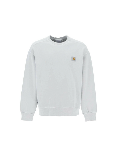 Sonic Silver Cotton Jersey Crew Neck Sweatshirt With Lived-In Look CARHARTT WIP JOHN JULIA.