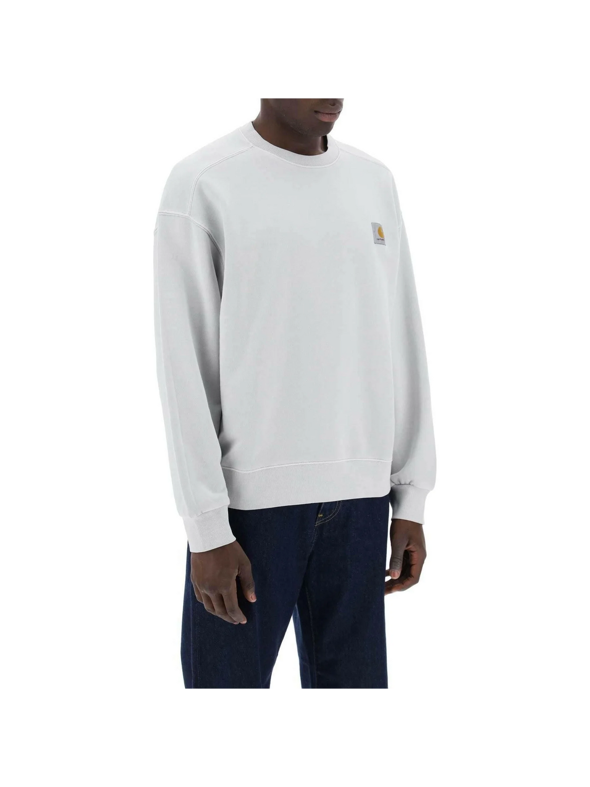 Sonic Silver Cotton Jersey Crew Neck Sweatshirt With Lived-In Look CARHARTT WIP JOHN JULIA.