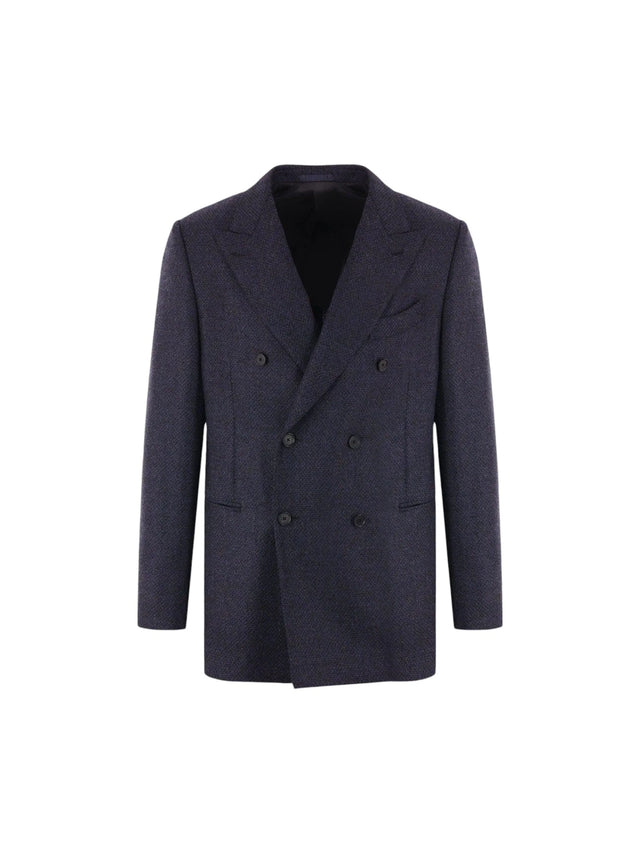 Double-breasted Wool Blend Jacket-CARUSO-JOHN JULIA