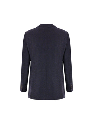 Double-breasted Wool Blend Jacket-CARUSO-JOHN JULIA