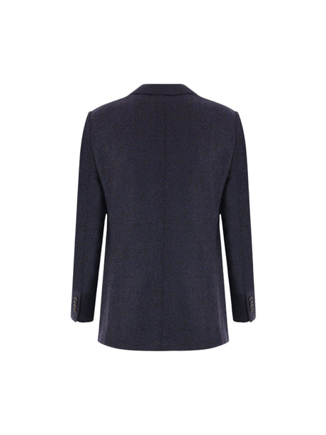 Double-breasted Wool Blend Jacket-CARUSO-JOHN JULIA