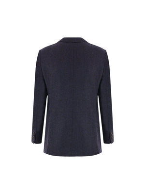 Double-breasted Wool Blend Jacket-CARUSO-JOHN JULIA