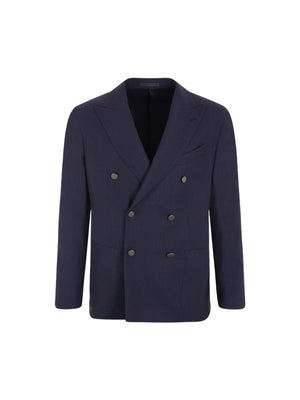 Single-breasted Wool Jacket-CARUSO-JOHN JULIA