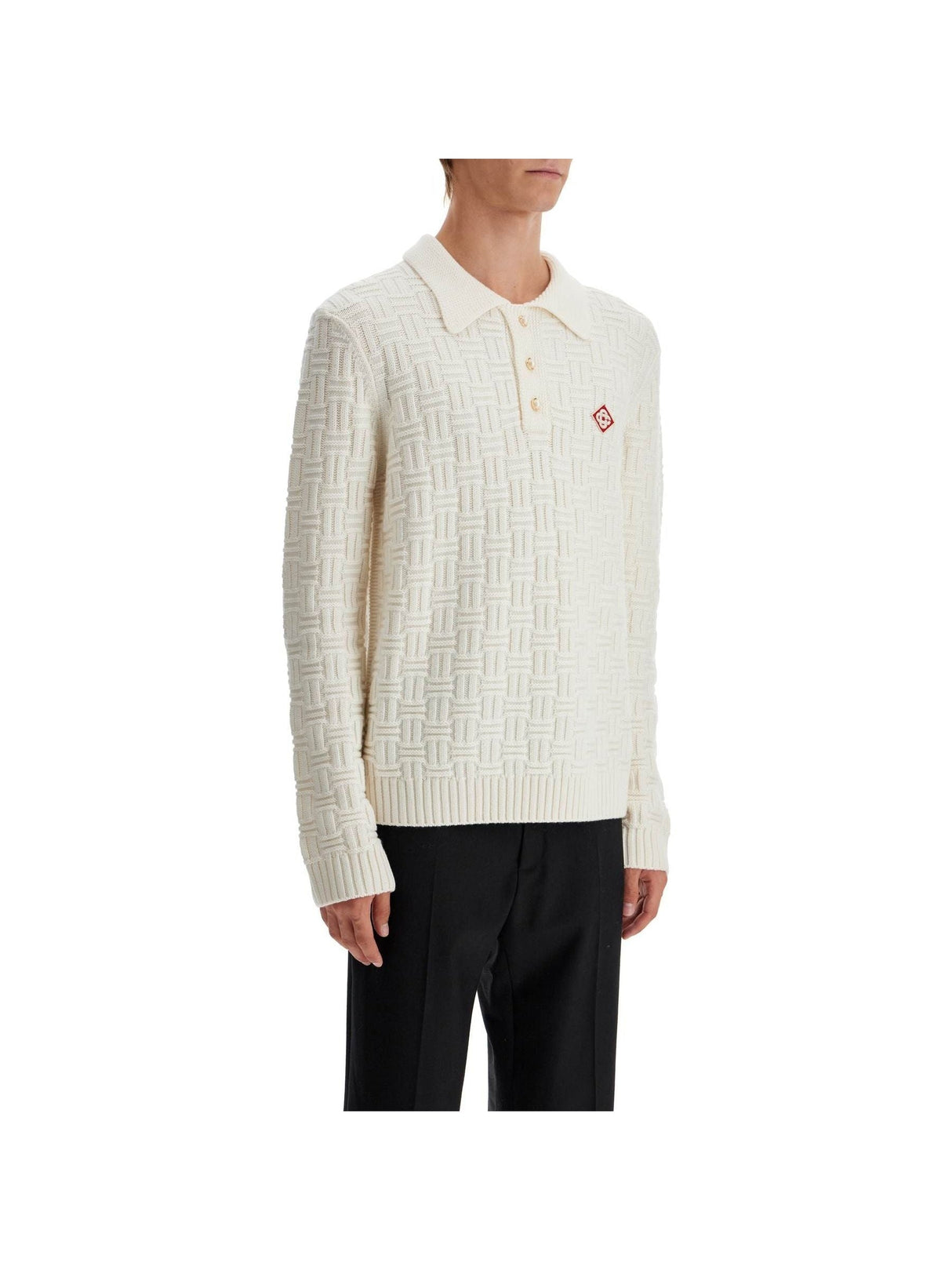 Woolen Polo-style Pullover