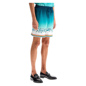 CASABLANCA-Silk Bermuda Shorts 'The Goddess Of The -JOHN JULIA.