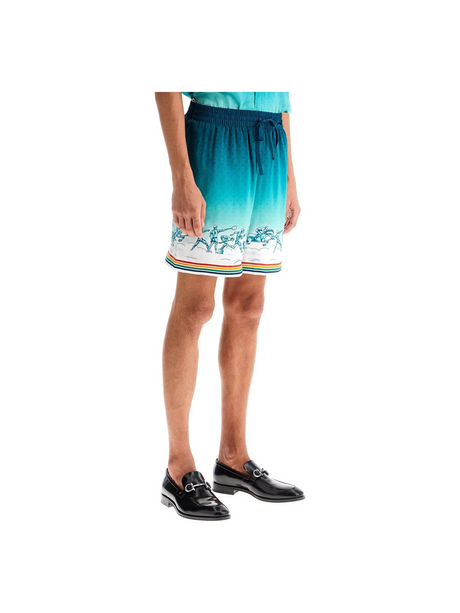 CASABLANCA-Silk Bermuda Shorts 'The Goddess Of The -JOHN JULIA.