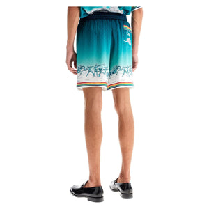 CASABLANCA-Silk Bermuda Shorts 'The Goddess Of The -JOHN JULIA.