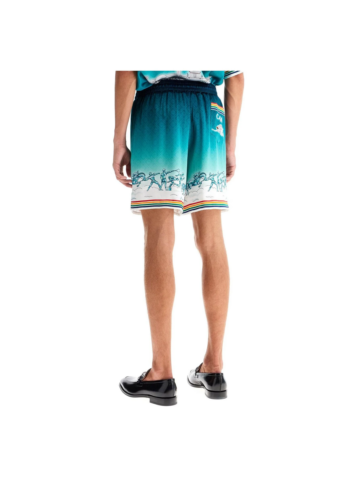 CASABLANCA-Silk Bermuda Shorts 'The Goddess Of The -JOHN JULIA.