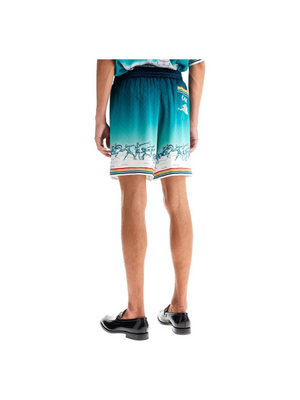 CASABLANCA-Silk Bermuda Shorts 'The Goddess Of The -JOHN JULIA.