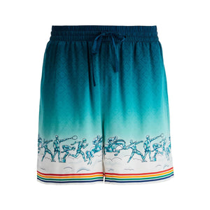 CASABLANCA-Silk Bermuda Shorts 'The Goddess Of The -JOHN JULIA.