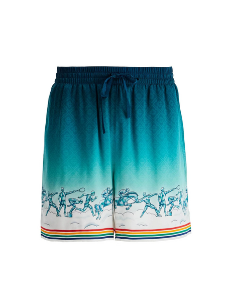 CASABLANCA-Silk Bermuda Shorts 'The Goddess Of The -JOHN JULIA.