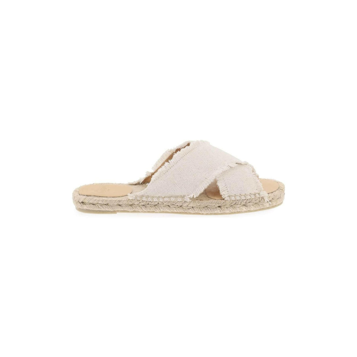 White And Gold Organic Linen Canvas Palm Tree Espadrilles CASTANER JOHN JULIA.