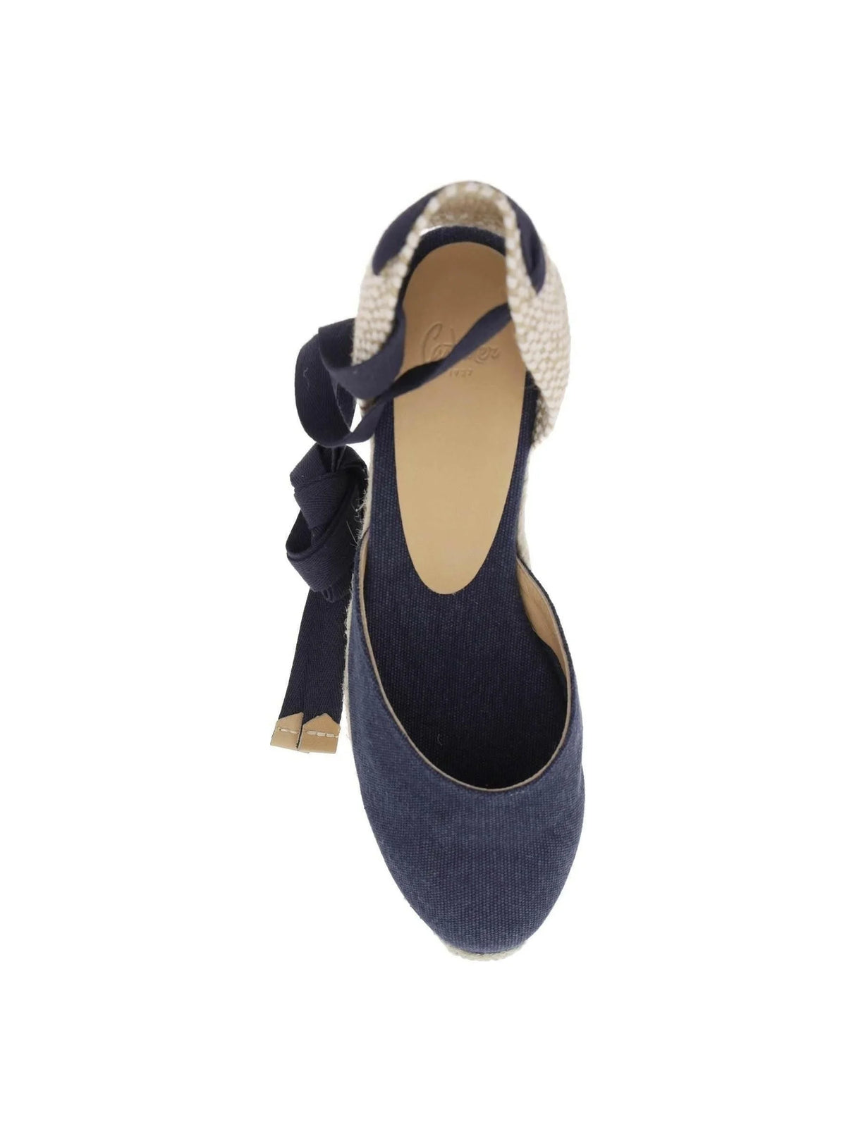 CASTAÑER-Azul Oxford Carina Cotton Wedge Espadrillas-JOHN JULIA