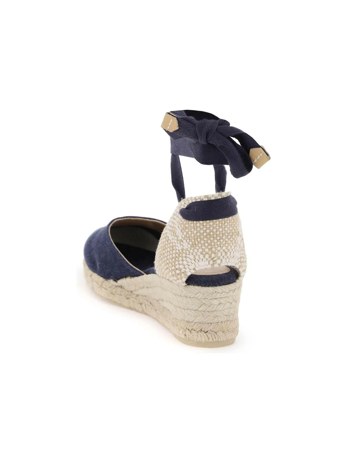 CASTAÑER-Azul Oxford Carina Cotton Wedge Espadrillas-JOHN JULIA