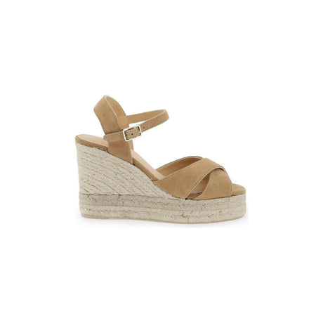 Brown Suede Leather Strap Blaudell Wedge Espadrilles CASTANER JOHN JULIA.