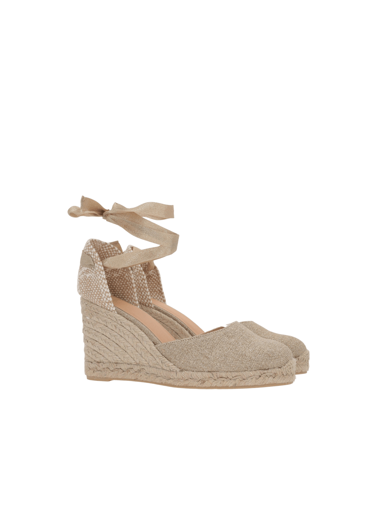 Carina Canvas and Lurex Wedge Espadrilles-CASTAÑER-JOHN JULIA