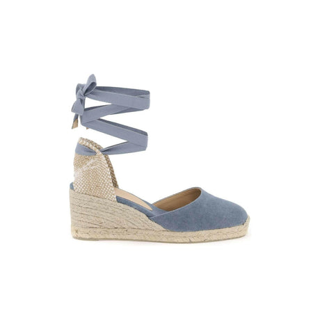 Citadel Blue Carina Cotton Wedge Sandals CASTANER JOHN JULIA.