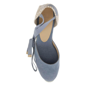 Citadel Blue Carina Cotton Wedge Sandals CASTANER JOHN JULIA.