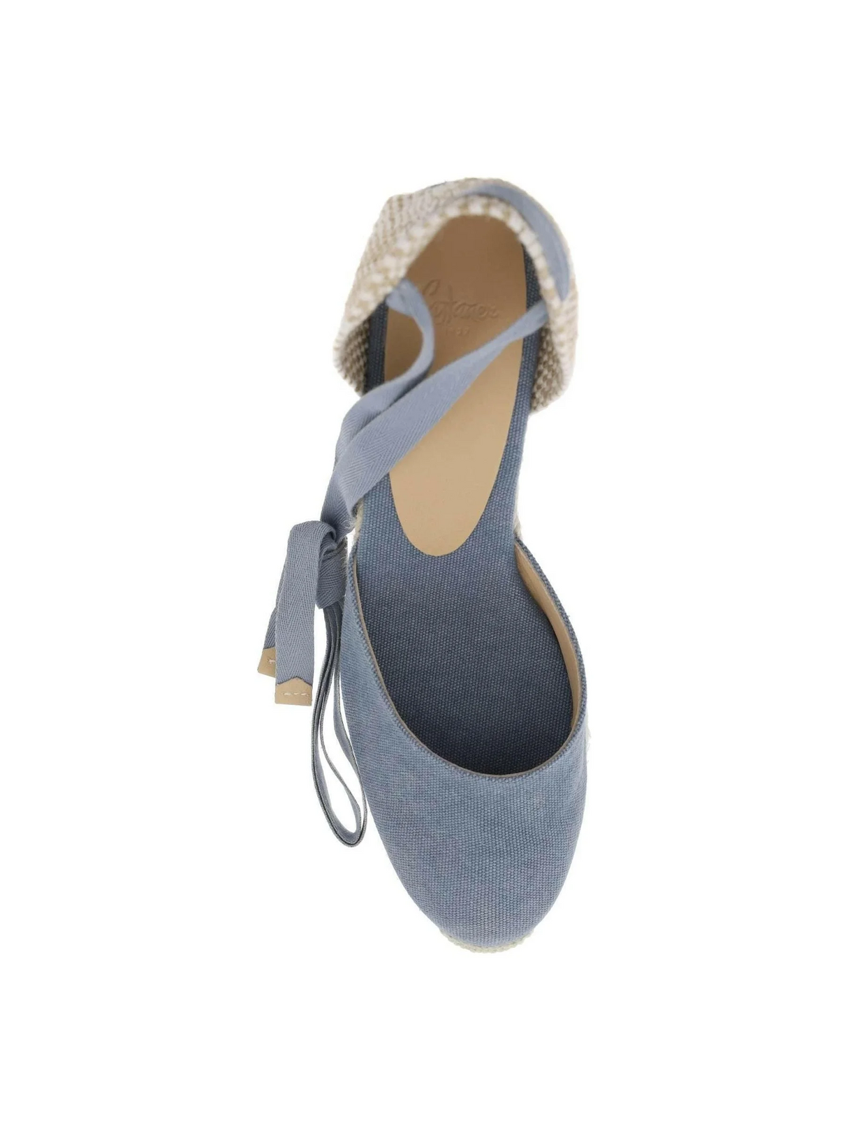 Citadel Blue Carina Cotton Wedge Sandals CASTANER JOHN JULIA.