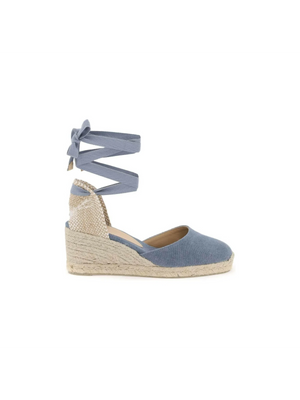 Citadel Blue Carina Cotton Wedge Sandals CASTANER JOHN JULIA.