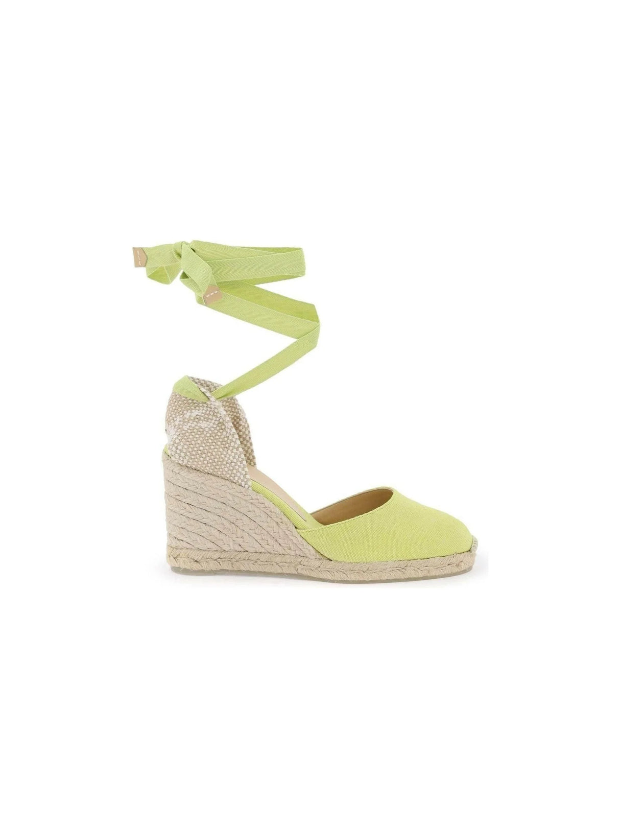 Yellow Cotton Canvas Ribbon Tie Carina Wedge Espadrilles CASTANER JOHN JULIA.