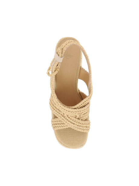 Fulvia Woven Raffia Sandals