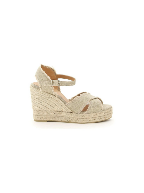 Lurex Bromelia Linen Wedge Sandals CASTANER JOHN JULIA.