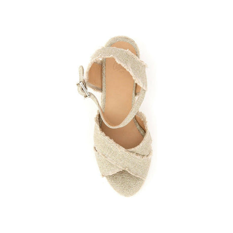 Lurex Bromelia Linen Wedge Sandals CASTANER JOHN JULIA.