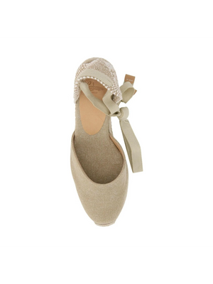 Neutral Cotton Carina Wedge Espadrilles CASTANER JOHN JULIA.