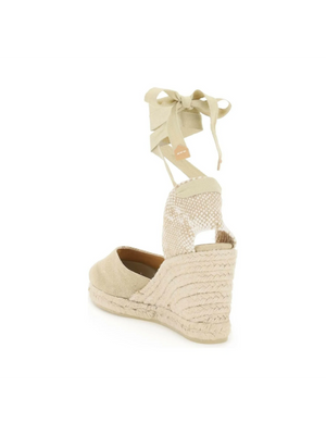 Sand Cotton Canvas Chiara Wedge Espadrilles CASTANER JOHN JULIA.