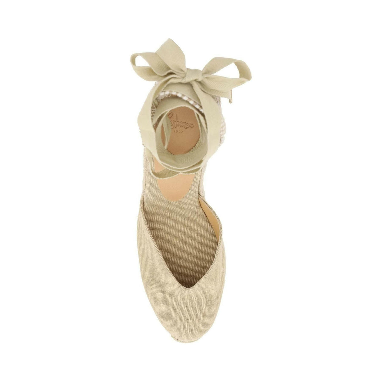 Sand Cotton Canvas Chiara Wedge Espadrilles CASTANER JOHN JULIA.