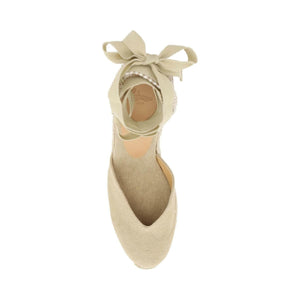 Sand Cotton Canvas Chiara Wedge Espadrilles CASTANER JOHN JULIA.