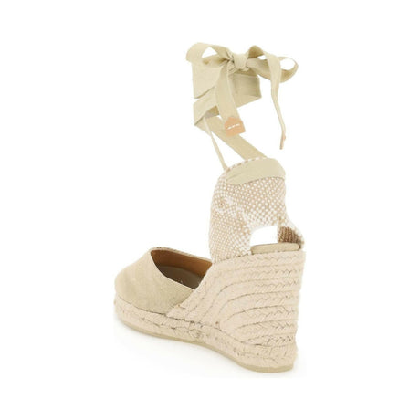 Sand Cotton Canvas Chiara Wedge Espadrilles CASTANER JOHN JULIA.