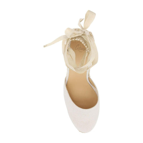 White and Gold Lurex Carina Wedge Espadrilles CASTANER JOHN JULIA.