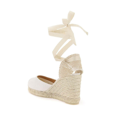 White and Gold Lurex Carina Wedge Espadrilles CASTANER JOHN JULIA.