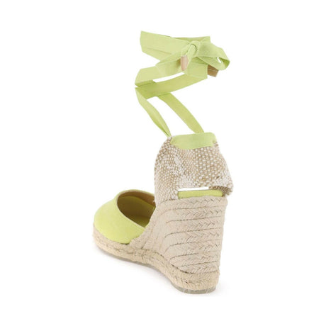 Yellow Cotton Canvas Ribbon Tie Carina Wedge Espadrilles CASTANER JOHN JULIA.