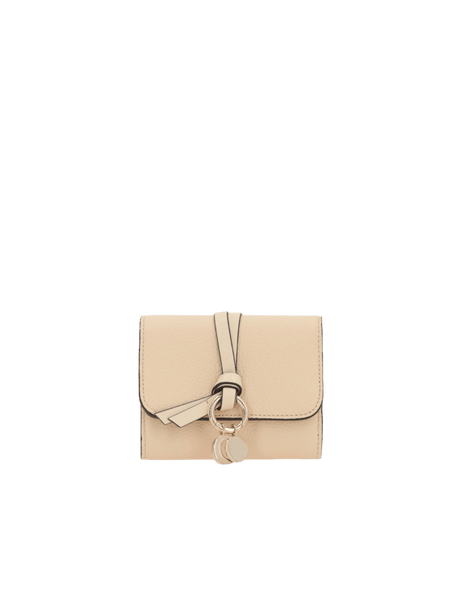 Alphabet Grainy Leather Tri-Fold Wallet-CHLOÉ-JOHN JULIA