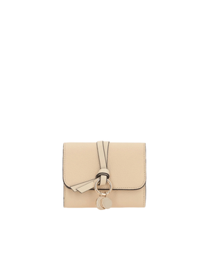 Alphabet Grainy Leather Tri-Fold Wallet-CHLOÉ-JOHN JULIA