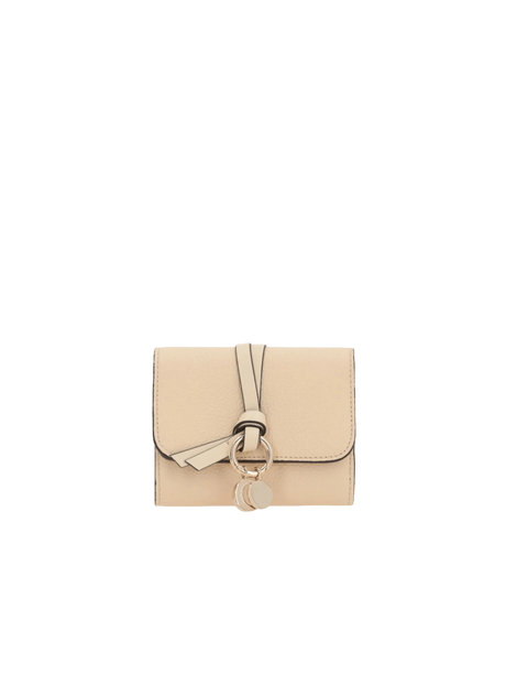 Alphabet Grainy Leather Tri-Fold Wallet-CHLOÉ-JOHN JULIA