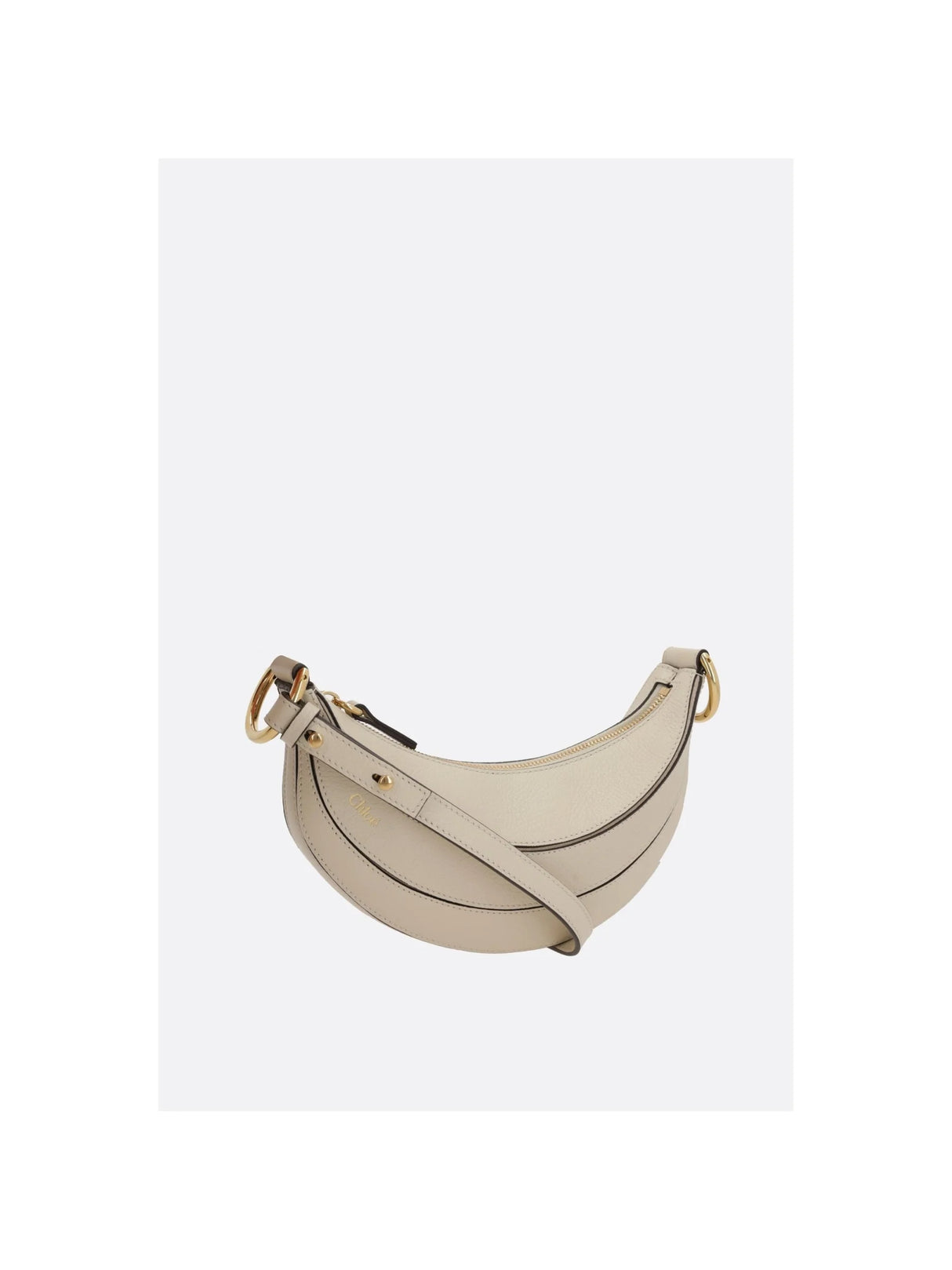 CHLOÉ-Banana Grainy Leather Shoulder Bag-JOHN JULIA