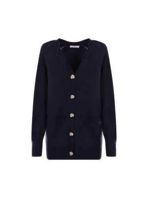 Cashmere and Wool Oversized Cardigan-CHLOÉ-JOHN JULIA